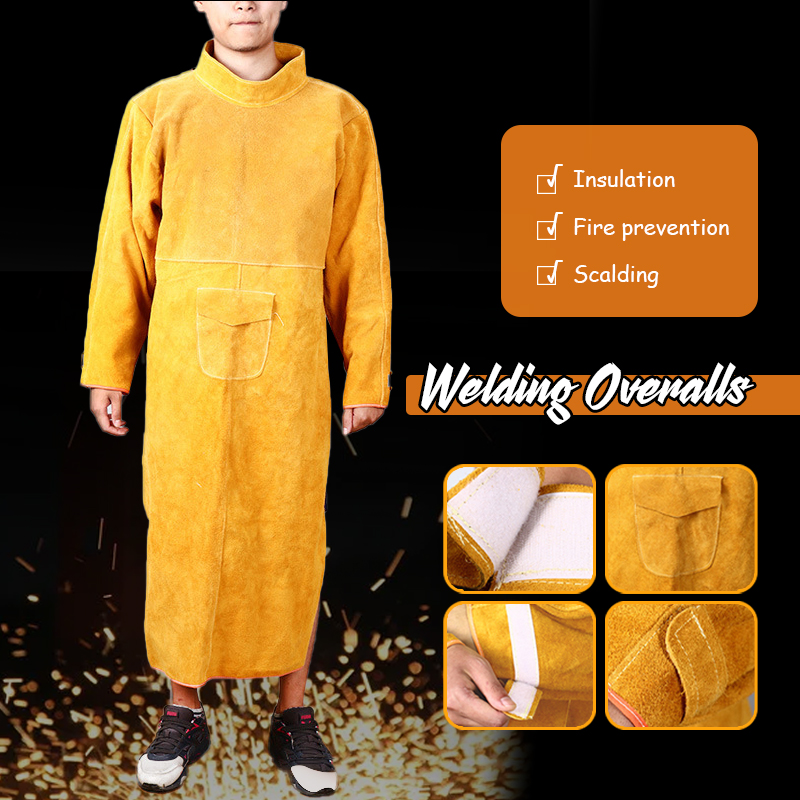 Leatherwork Apron - Welder Apron Welding Protection Cowhide Leather