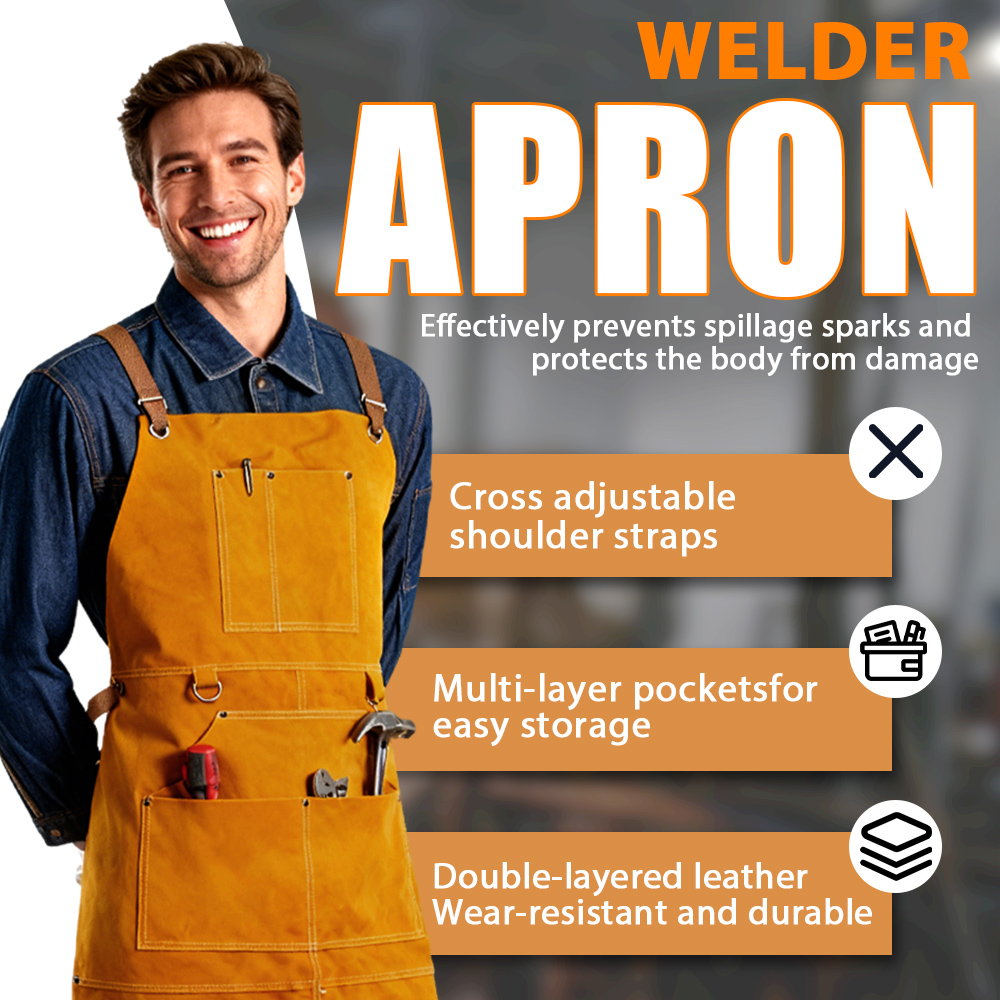 Leatherwork Apron - Oxhide Leather Welding Apron Cowhide Blacksmith