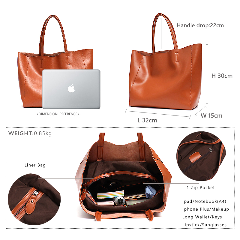 Minimalist Big Tote Bag Women  - огляд і ціна Leather Workshop
