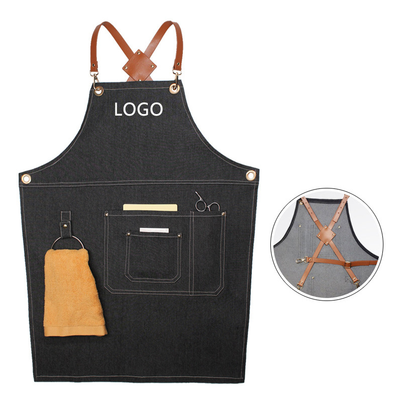 Floral PU Leather Straps Denim - огляд і ціна Leatherwork Apron